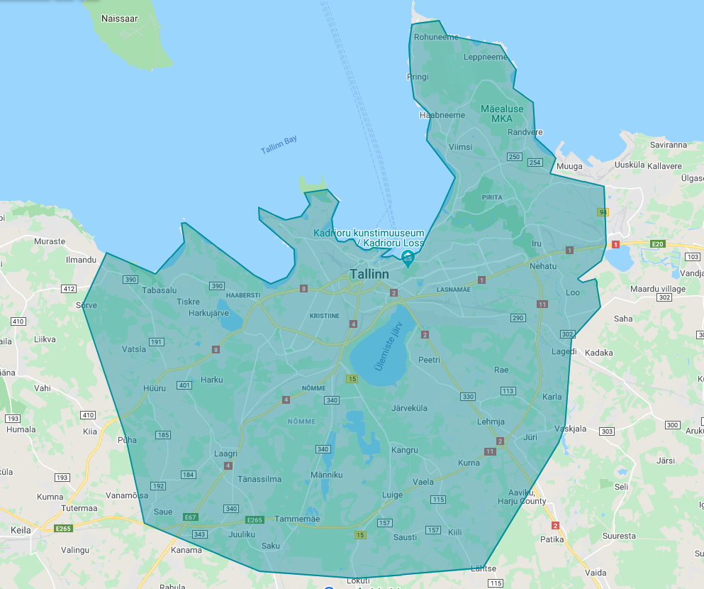 Delivery Map Tallinn